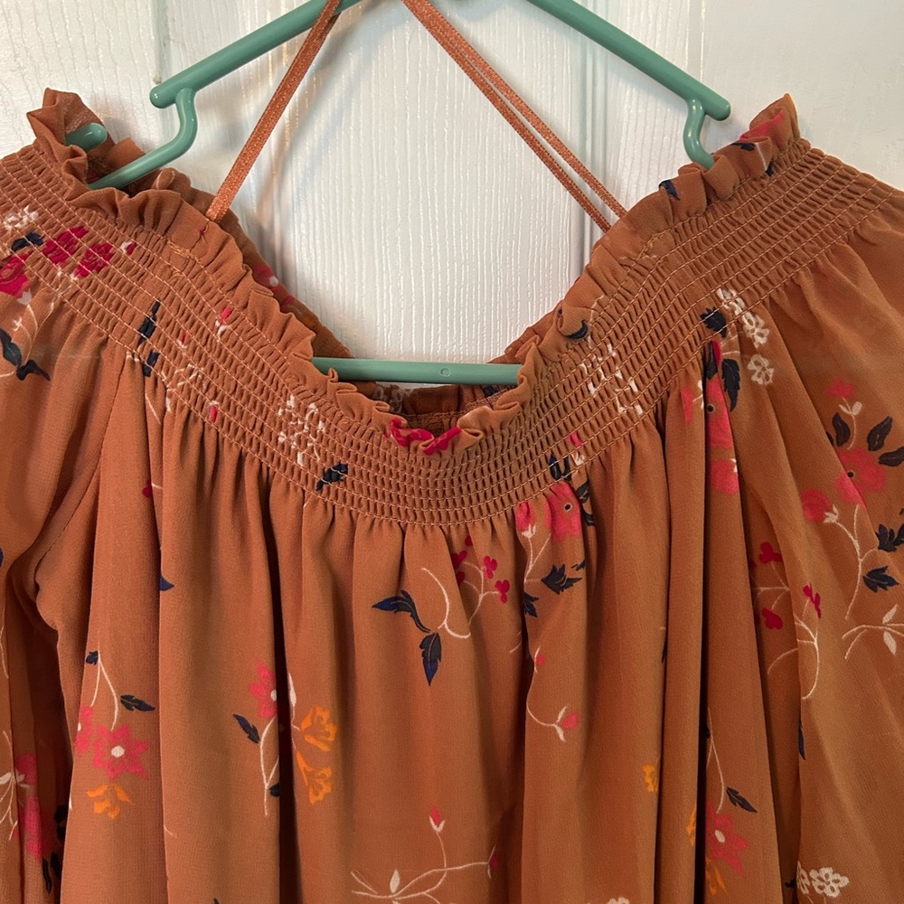 Lush Brown Floral Boho Dress - Picture 4 of 5